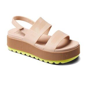 80$ Reef Water Vista Higher CJ3571 Sandals Sand Lime Platform Size 8 US Beige